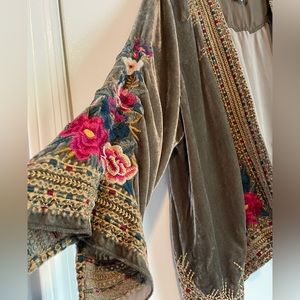 Johnny Was Velvet Kimono Jacket, XL